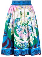 Emilio Pucci Printed Elasticated Waist Skirt - Blue