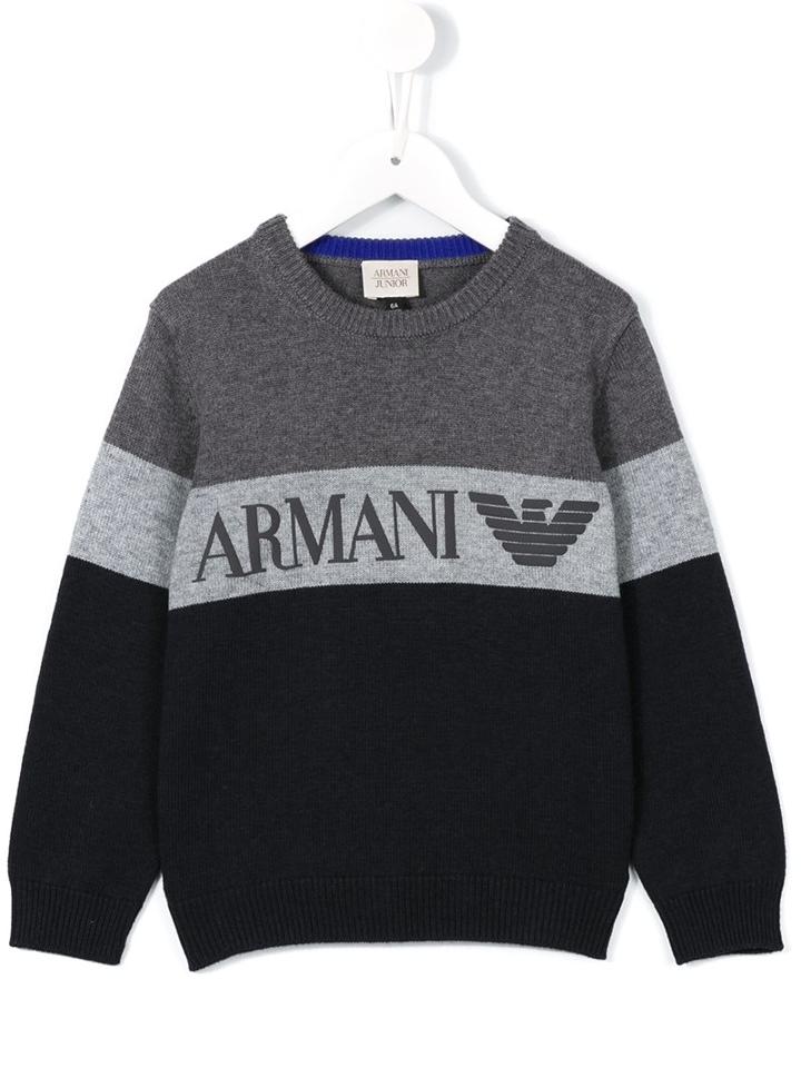 Armani Junior Logo Print Sweatshirt, Boy's, Size: 10 Yrs, Grey