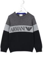 Armani Junior Logo Print Sweatshirt, Boy's, Size: 10 Yrs, Grey