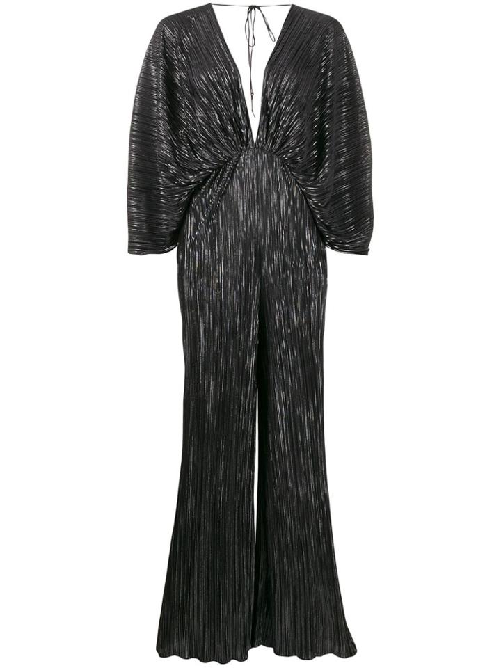 Rotate Metallic Details Jumpsuit - Black