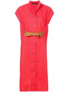 Sofie D'hoore Belted Shirt Dress - Red