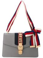 Gucci Sylvie Shoulder Bag, Women's, Grey, Leather