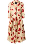 Samantha Sung Floral Printed Flared Dress - Nude & Neutrals