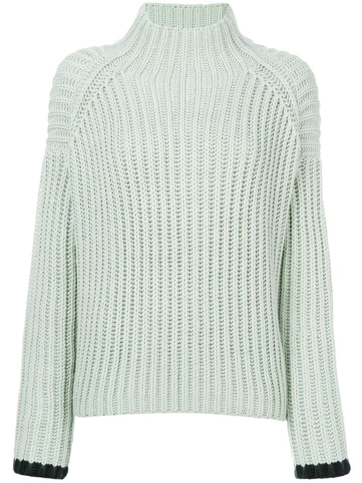 Victoria Victoria Beckham Ribbed Knitted Sweater - Green