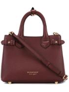 Burberry Banner Shoulder Bag, Women's, Red, Calf Leather/cotton