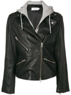 Closed Off-centre Zipped Jacket - Black