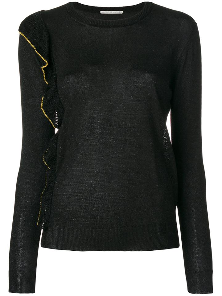 Marco De Vincenzo Ruffled Detail Jumper - Black
