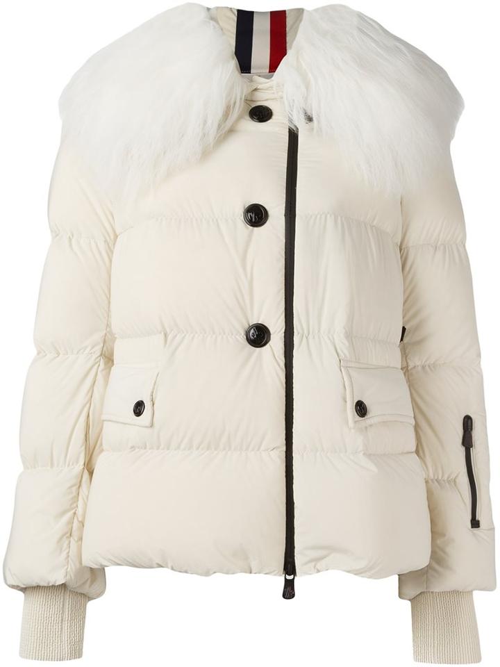 Moncler Grenoble 'rumier' Padded Jacket, Women's, Size: 0, Nude/neutrals, Polyamide/polyester/sheep Skin/shearling