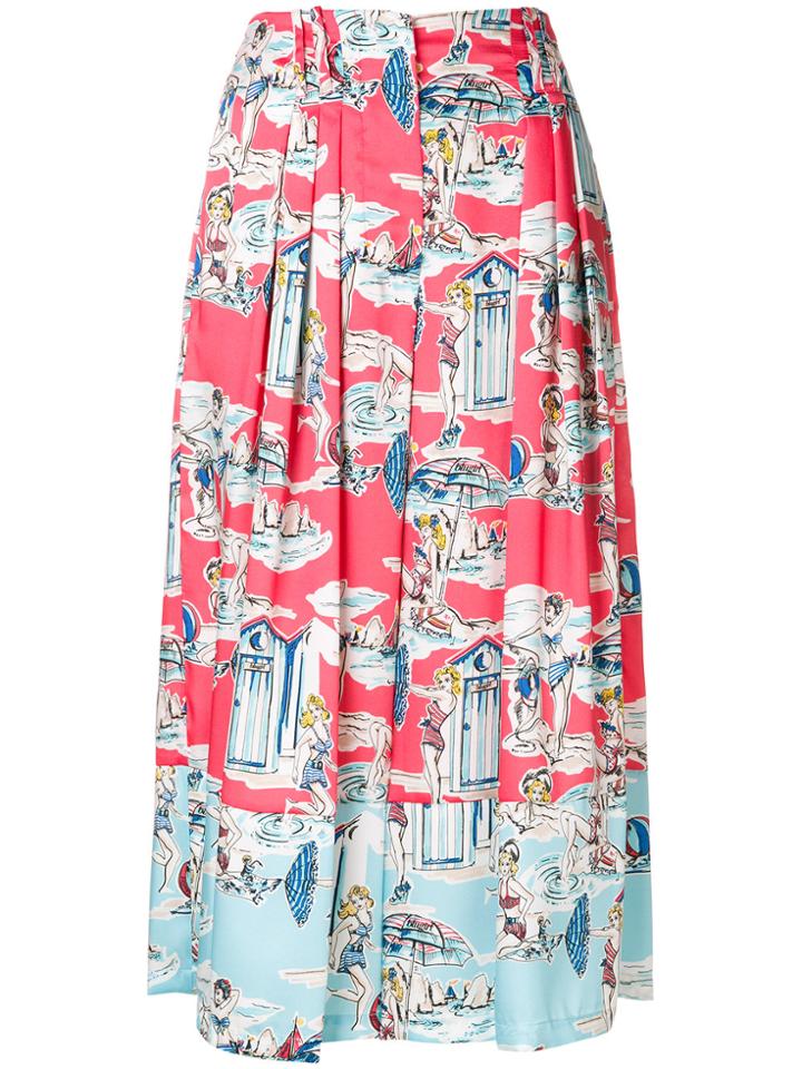 Blugirl Holiday Print Cropped Trousers - Pink & Purple