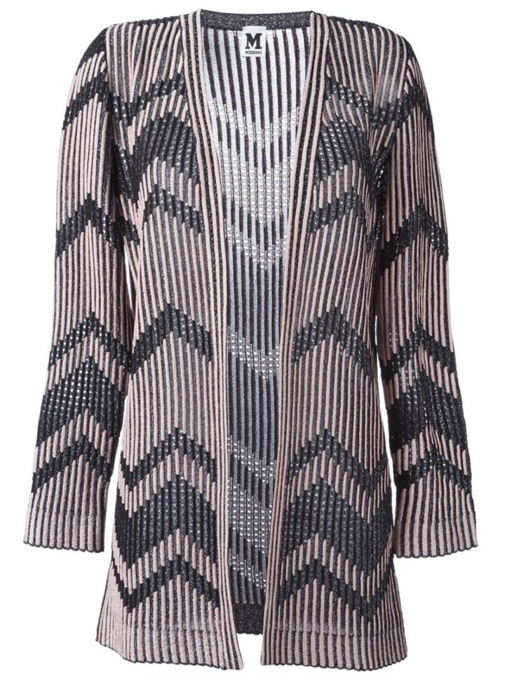 Missoni Printed Ribbed Cardigan, Women's, Size: 42, Black, Polyamide/metallic Fibre