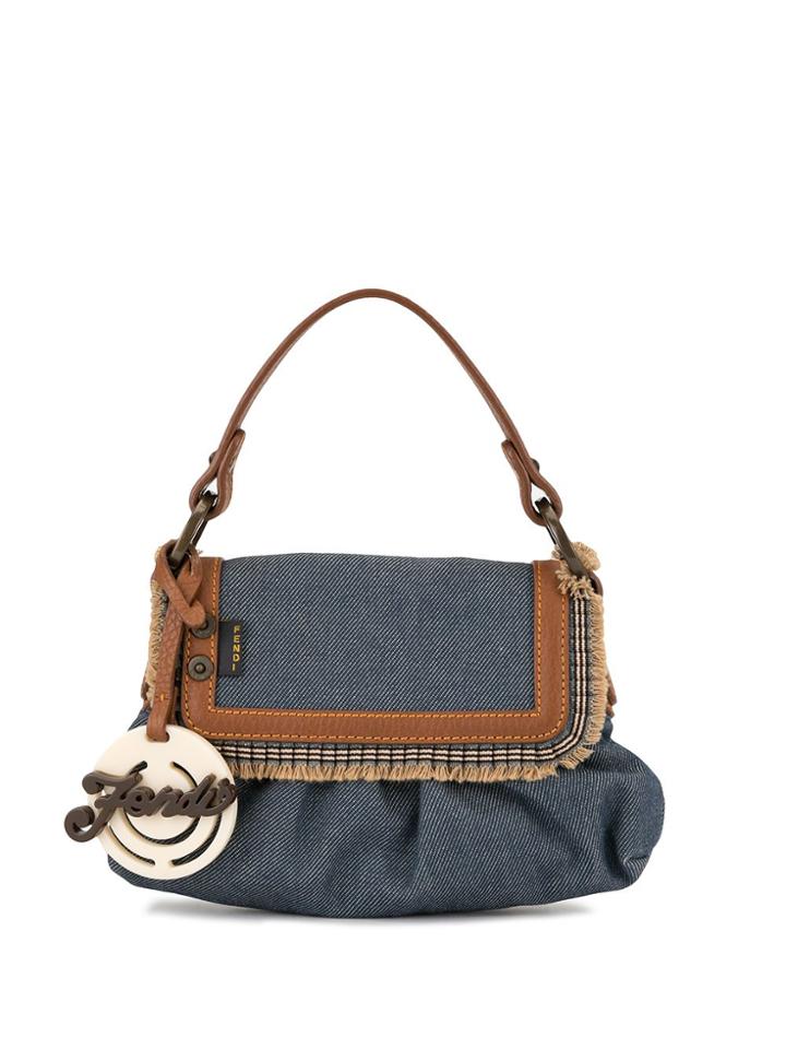Fendi Pre-owned Logo Charm Shoulder Bag - Blue