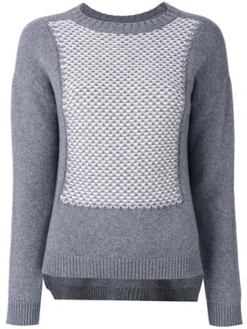 Edamame London - Textured Bib Front Jumper - Women - Cashmere/wool - 1, Grey, Cashmere/wool