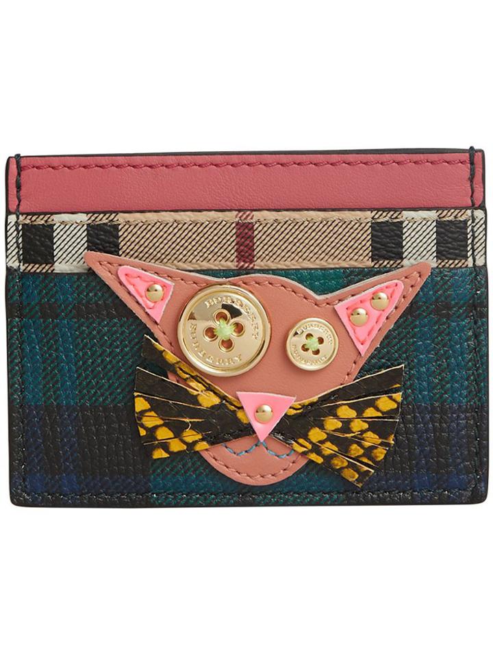 Burberry Cat Appliqué Cardholder - Blue
