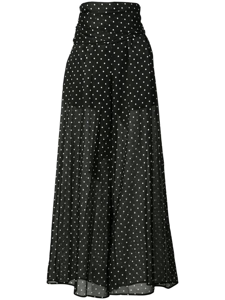 Alexandre Vauthier Polka Dot Print Sheer Flared Trousers - White