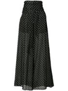 Alexandre Vauthier Polka Dot Print Sheer Flared Trousers - White