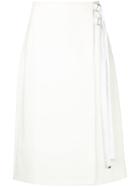 Tibi A-line Midi Skirt - White