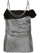 Lanvin - Embellished Striped Blouse - Women - Polyester/triacetate - 40, Black, Polyester/triacetate