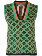 Nº21 Jacquard Knit Sleeveless Top - Green
