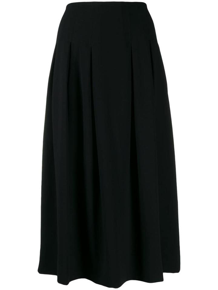 Steffen Schraut Pleated Midi Skirt - Black