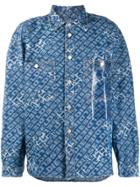 Diesel Logo Print Denim Jacket - Blue