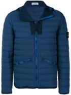 Stone Island Logo Patch Down Jacket - Blue