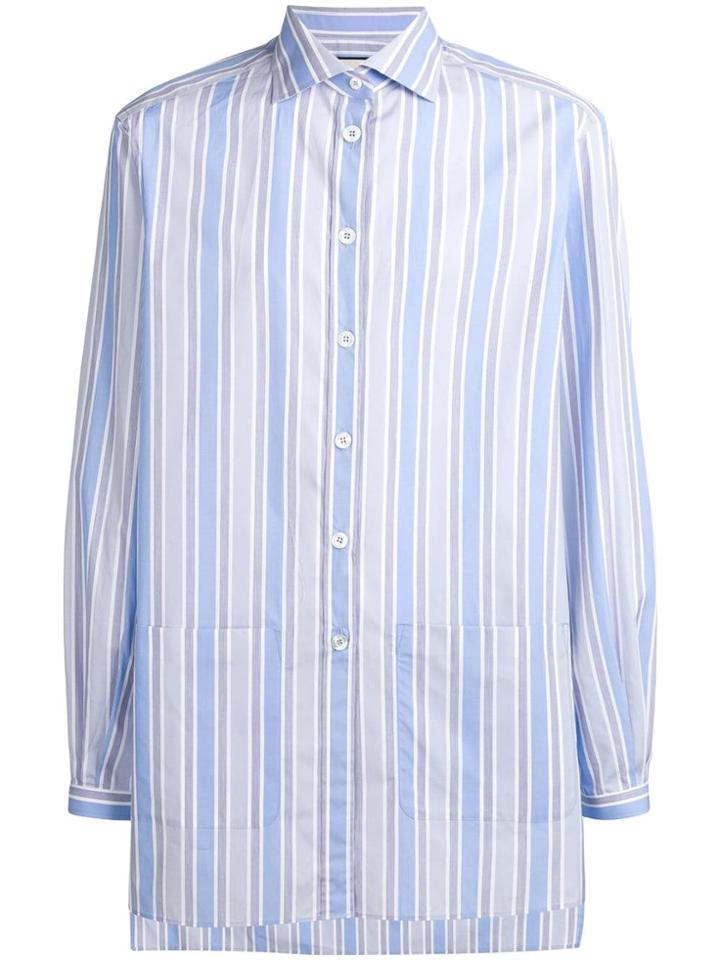 Gucci Striped Oversized Shirt - Blue