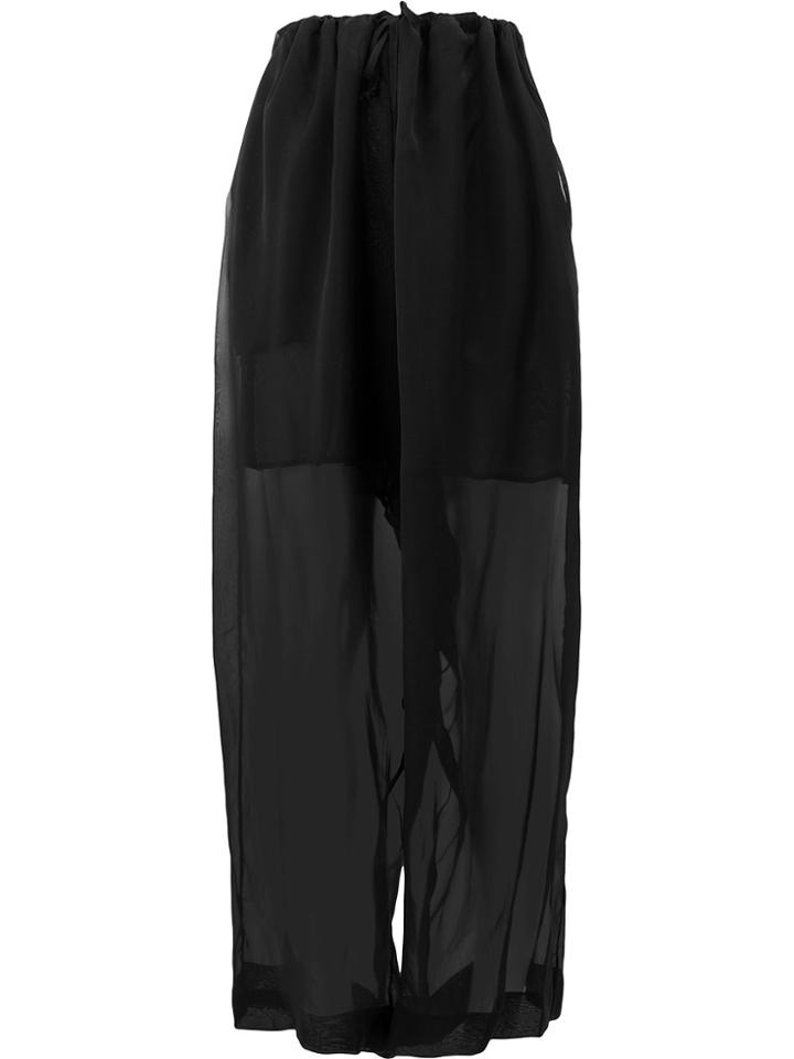 Masnada Sheer Wide Leg Trousers - Black