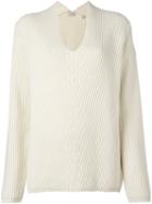 Moncler Loose Fit Ribbed Sweater, Women's, Size: Xs, Nude/neutrals, Cashmere/wool