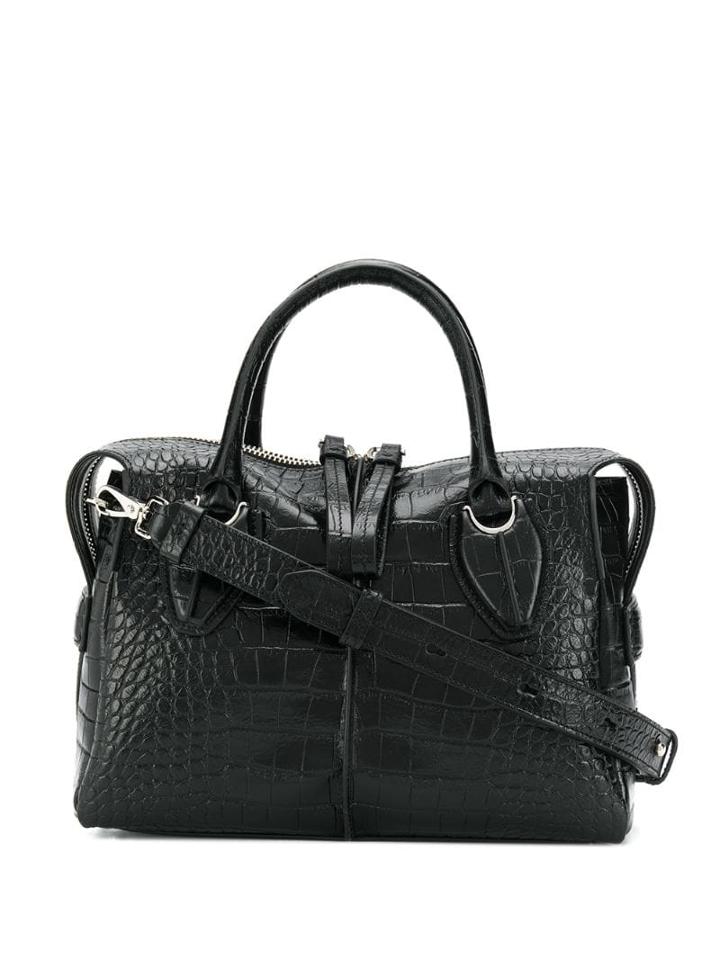 Tod's Medium Bauletto Croc Bag - Black
