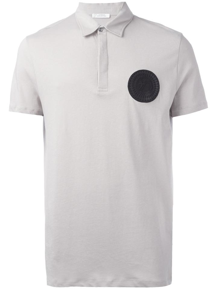 Versace Collection Dot Polo Shirt, Men's, Size: Medium, Nude/neutrals, Cotton