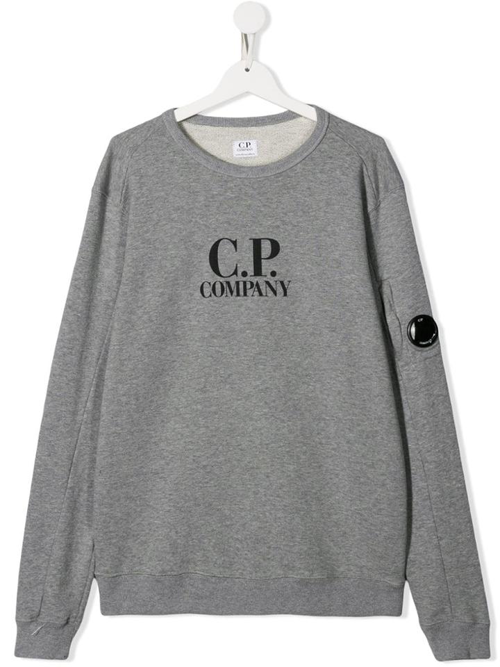 Cp Company Kids Logo Print Sweatshirt - Grey