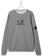 Cp Company Kids Logo Print Sweatshirt - Grey