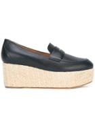 Gabriela Hearst Platform Penny Loafers - Blue