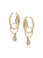 Goossens Ondine Cabochons Circle Earrings - Gold
