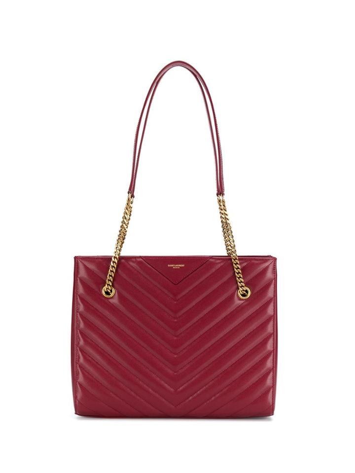 Saint Laurent Quilted Tote Bag - Red