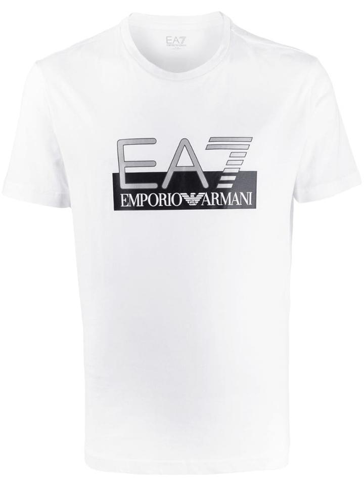Ea7 Emporio Armani Large Logo Print T-shirt - White