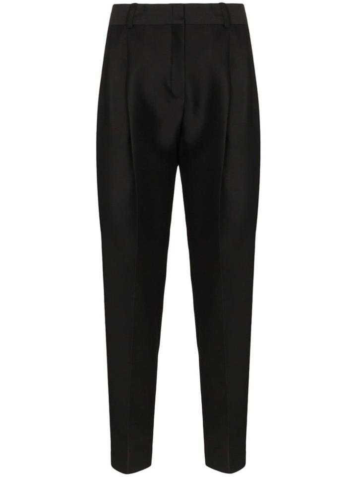 Poiret High-waisted Wool-silk Tapered Trousers - Black