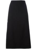 Lanvin A-line Side Slit Skirt, Women's, Size: 36, Black, Wool/silk