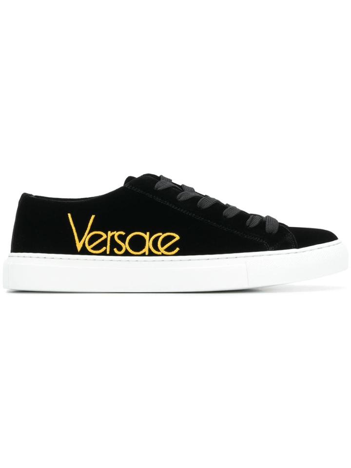 Versace Collection Velvet Sneakers - Black