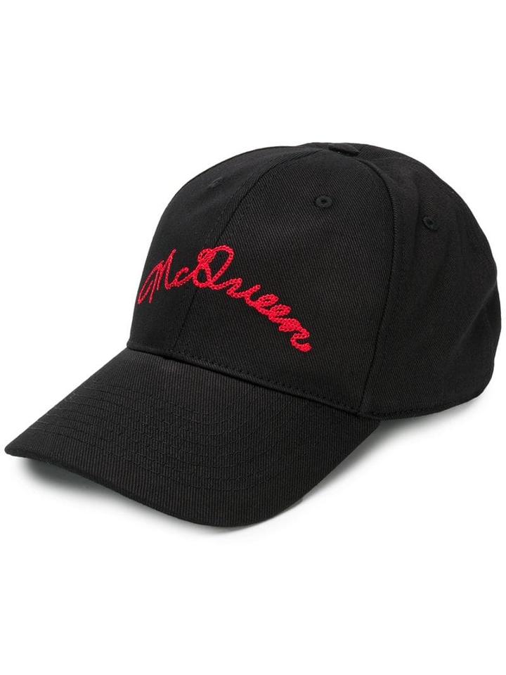 Alexander Mcqueen Logo-embroidered Baseball Cap - Black
