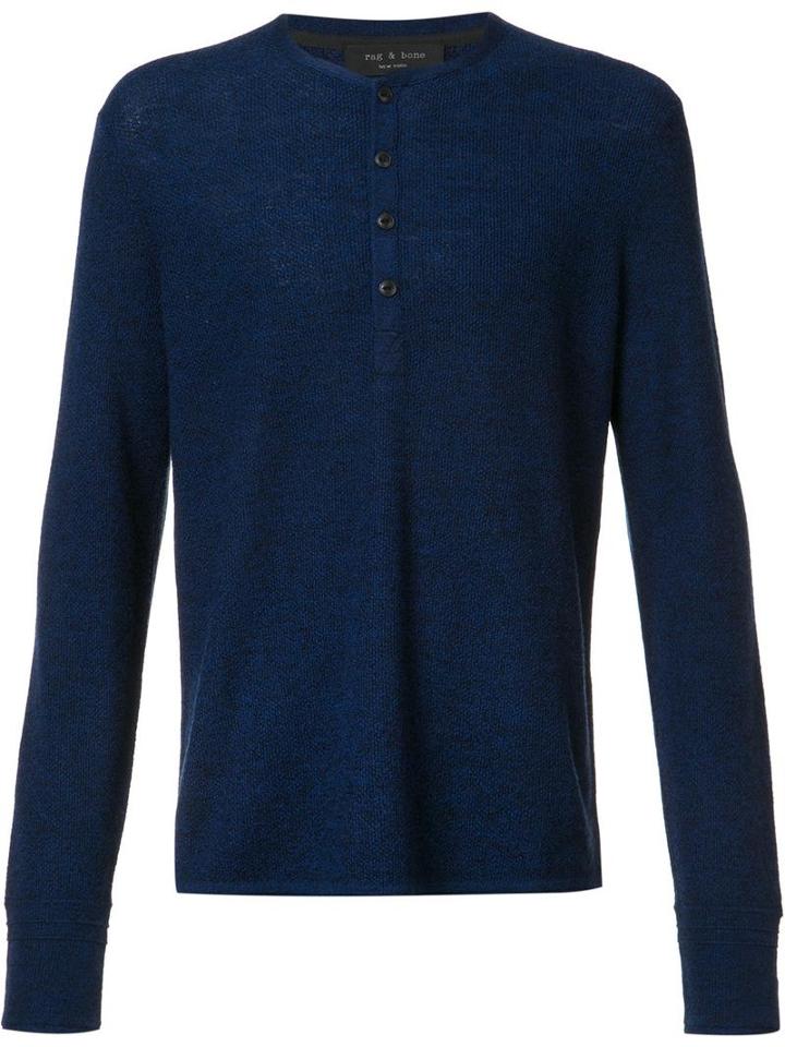 Rag & Bone 'giles Henley' Jumper, Men's, Size: Small, Blue, Merino