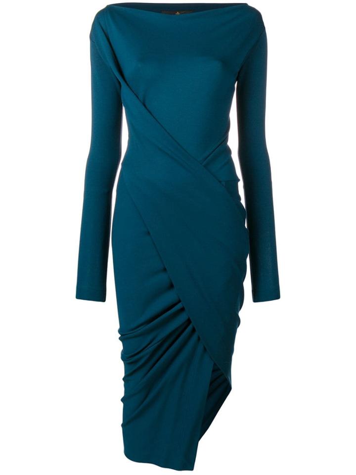 Vivienne Westwood Wide Neck Wrap Dress - Blue