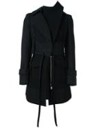 Alexander Mcqueen Hooded Coat, Women's, Size: 40, Black, Cotton/cupro/virgin Wool