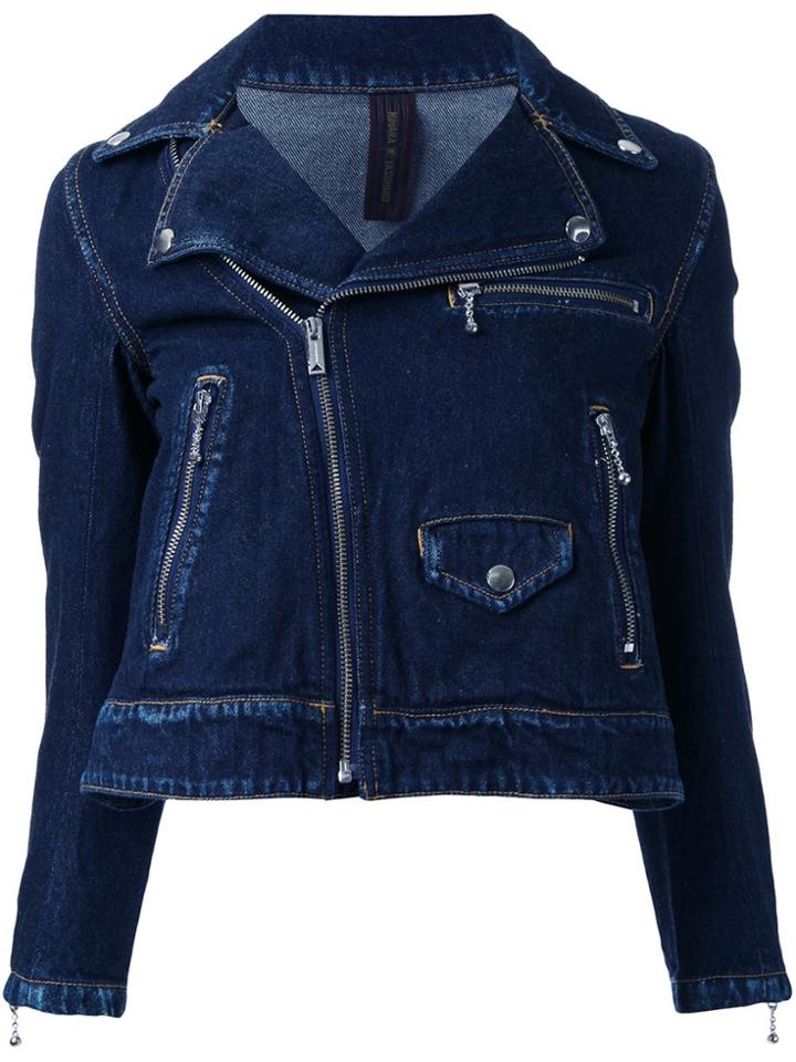 Maison Mihara Yasuhiro Denim Biker Jacket - Blue
