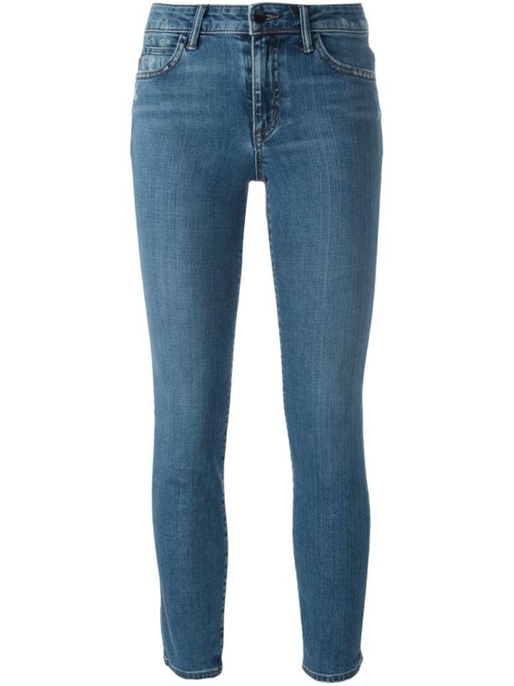 Helmut Lang Cropped Skinny Jeans, Women's, Size: 24, Blue, Cotton/polyester/spandex/elastane