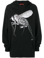 Komakino Mosquito-print Hooded Sweatshirt - Black