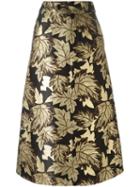 Saint Laurent Floral Embroidered Skirt