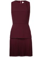 Dion Lee Pleated Jersey-crepe Mini Dress - Red