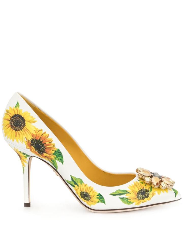 Dolce & Gabbana Sunflower Pumps - White