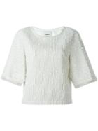 3.1 Phillip Lim Bouclé Top, Women's, Size: 6, White, Silk/cotton/acrylic/viscose